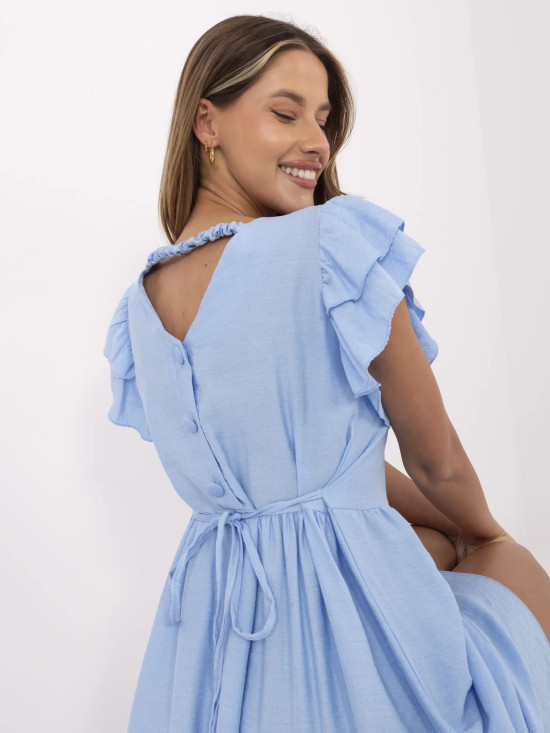 Rochie de vară evazată în albastru deschis