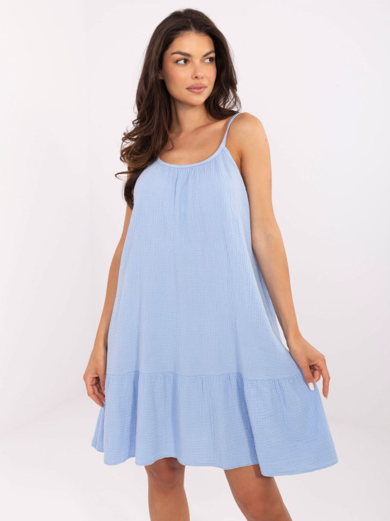 Rochie de vară evazată în albastru deschis