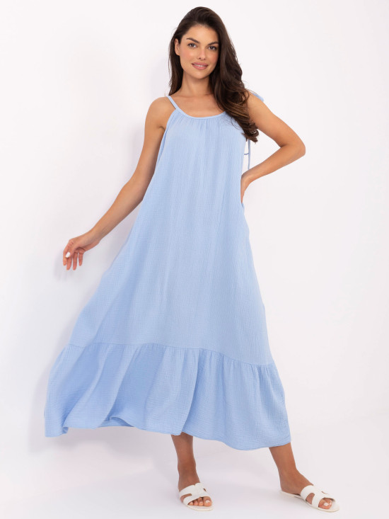 Rochie de vară evazată în albastru deschis