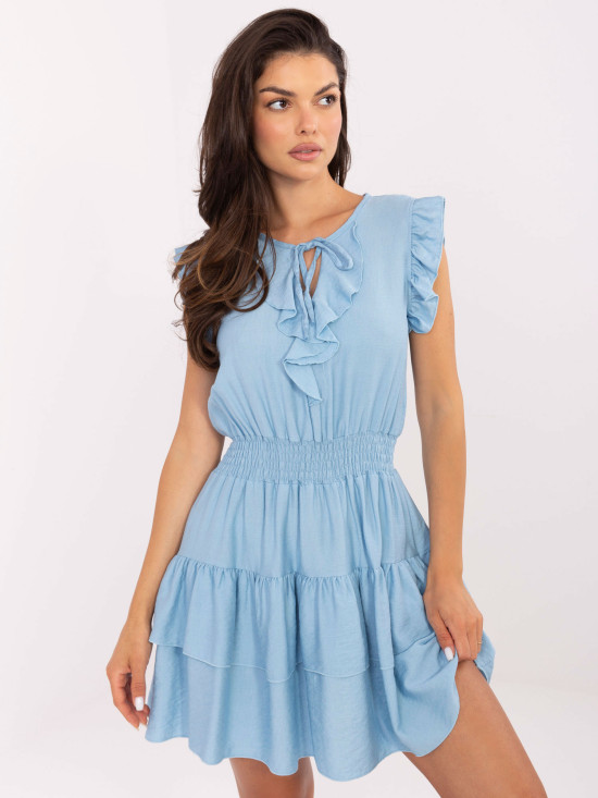 Rochie de vară evazată în albastru deschis