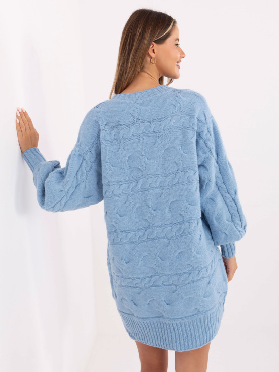 Pulover oversize de culoare albastră deschisă