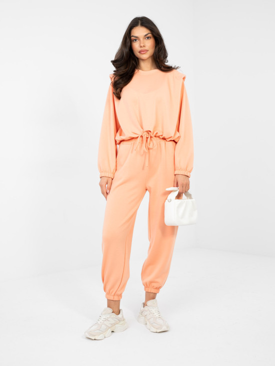 Set portocaliu cu legare și mâneci lungi