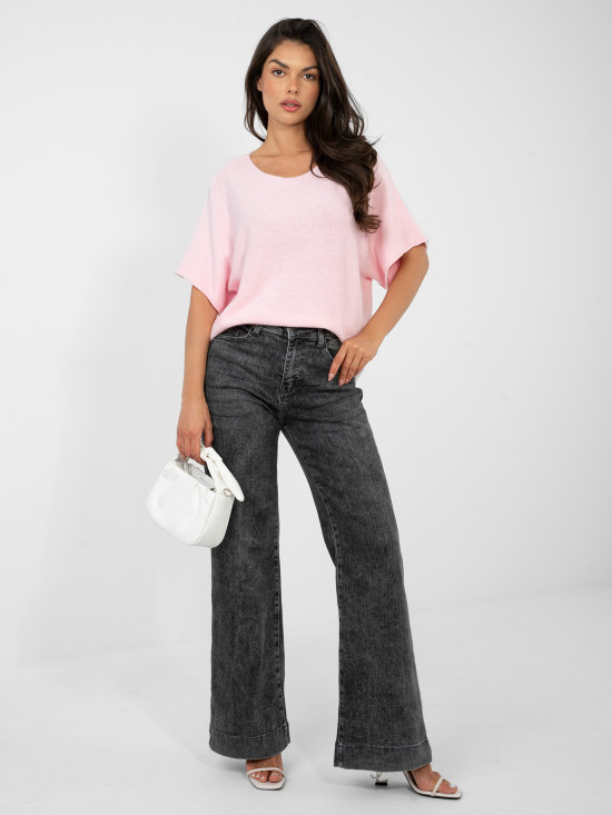 Pulover scurt elegant roz deschis