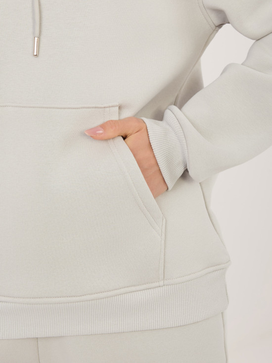 Set damă cu glugă, culoare gri deschis