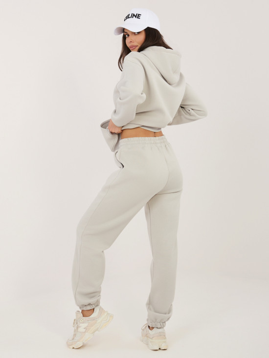 Set damă cu glugă, culoare gri deschis