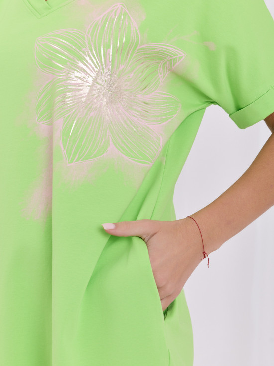 Rochie de vară verde deschis cu buzunare