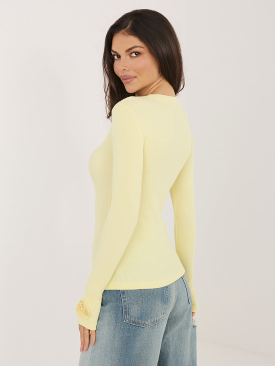 Bluză galbenă ribată cu mâneci lungi