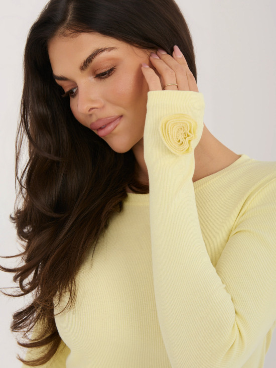 Bluză galbenă ribată cu mâneci lungi