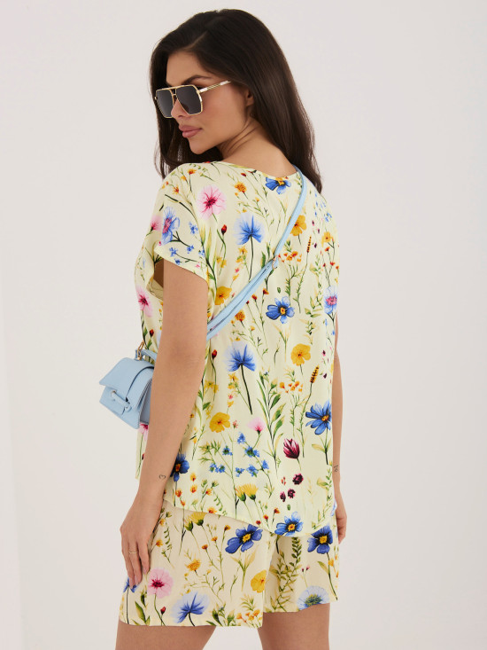 Bluză galbenă cu imprimeu floral