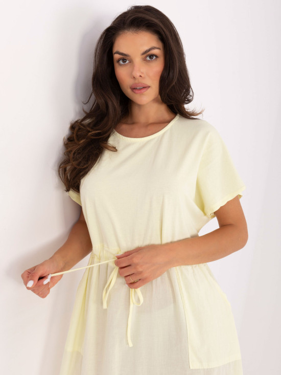 Rochie de vară evazată în galben deschis