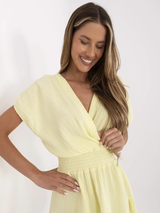 Rochie de vară evazată în galben deschis