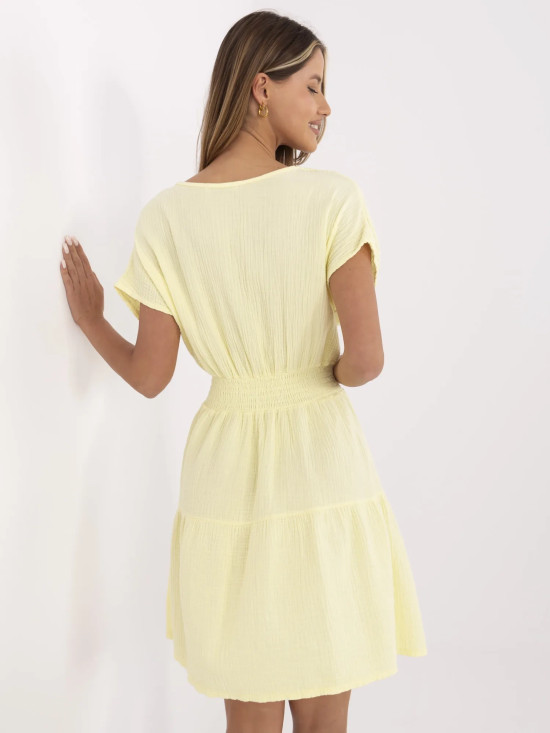 Rochie de vară evazată în galben deschis