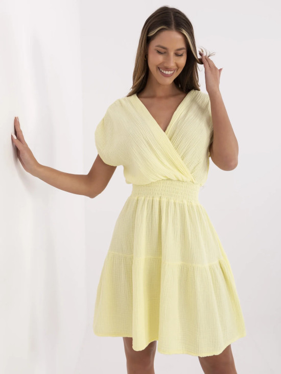 Rochie de vară evazată în galben deschis