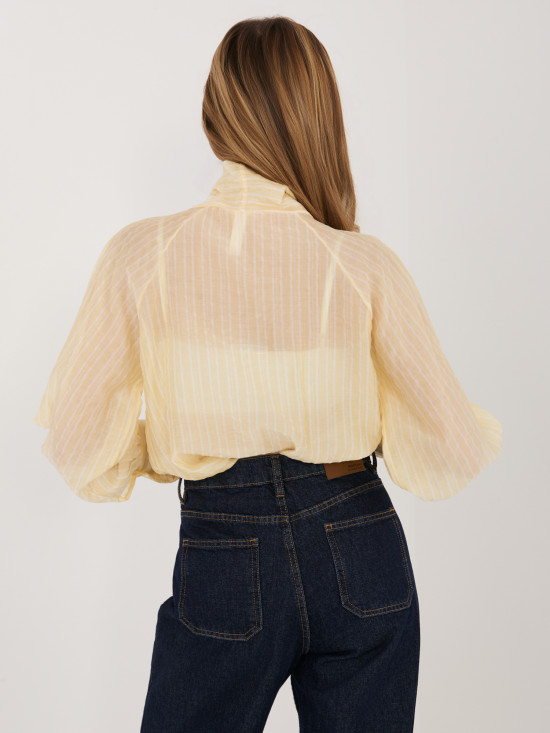 Cămașă galbenă cu dungi și legare