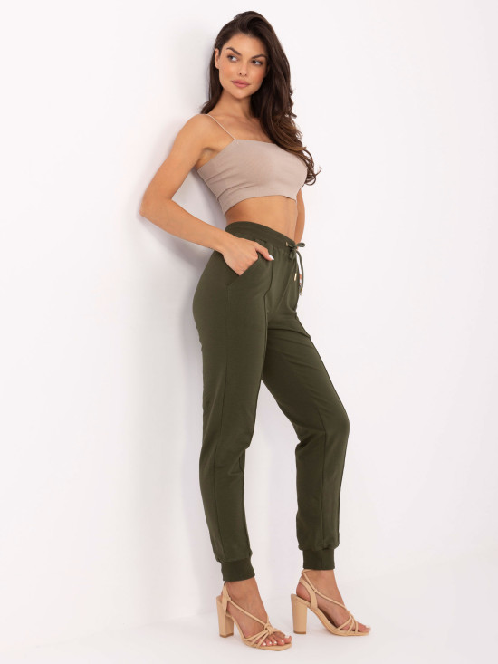 Pantaloni sportivi stilati în khaki