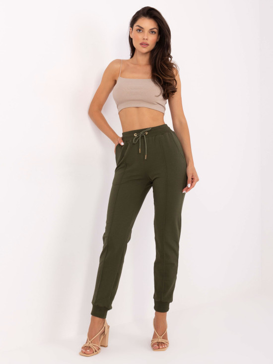 Pantaloni sportivi stilati în khaki