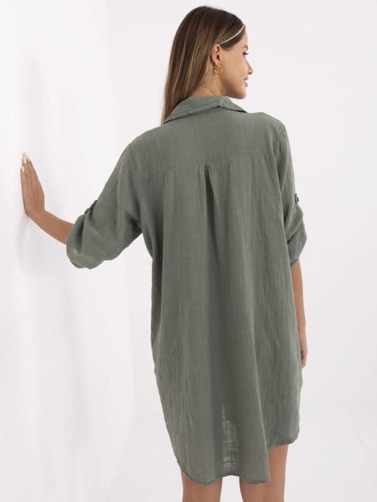 Rochie oversize cu mânecă 3/4 în culoare bej