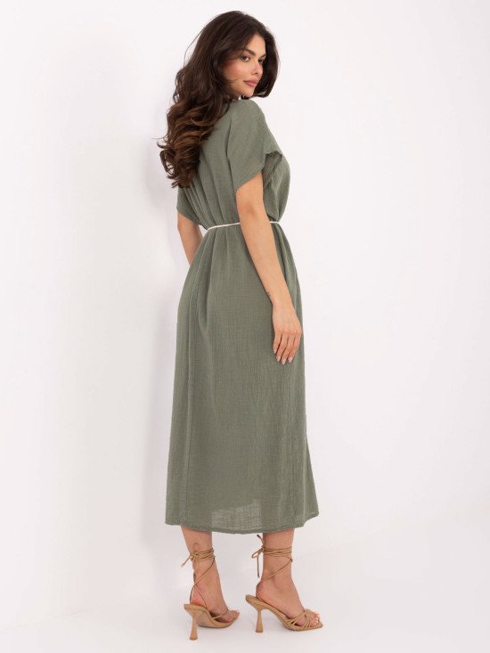 Rochie midi oversize în culoare khaki