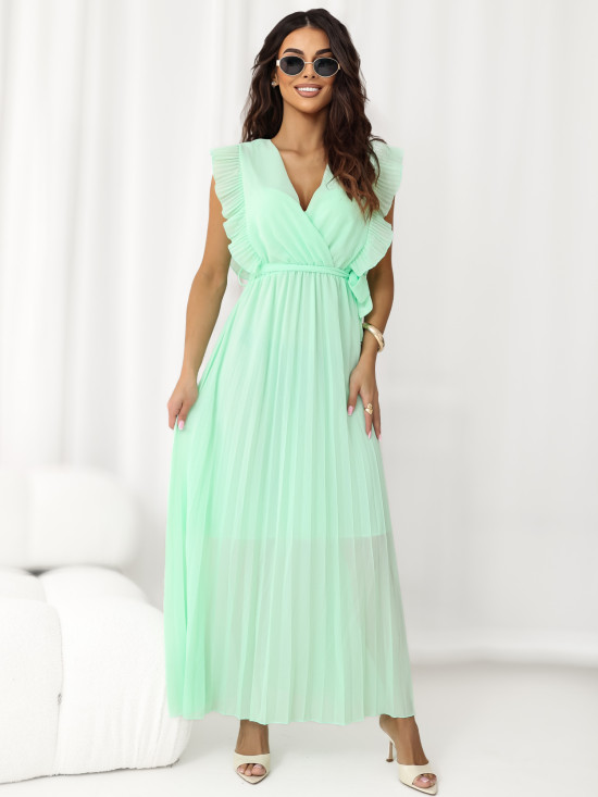 Rochie midi evazată în nuanță de mentă