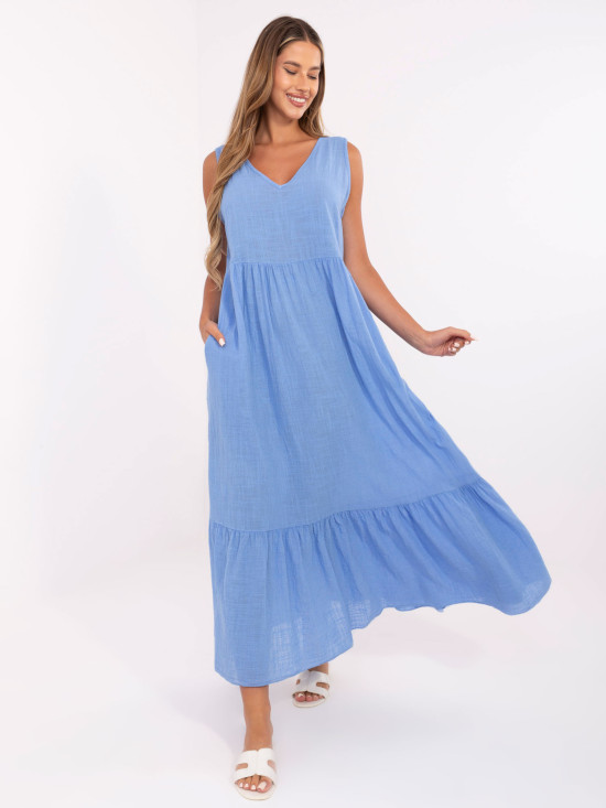 Rochie maxi evazată cu decolteu în V
