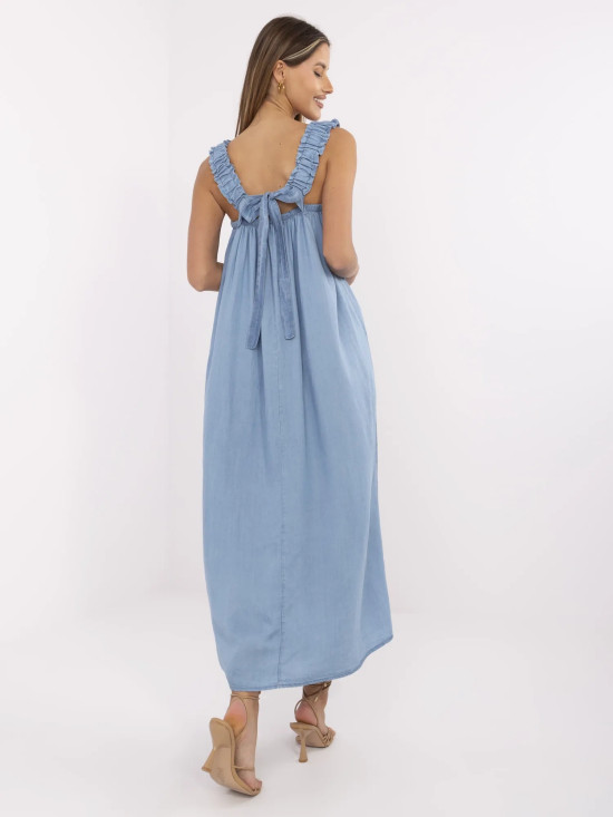 Rochie maxi albastră oversize
