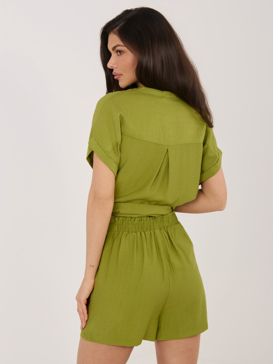 Pantaloni scurți verzi cu curea