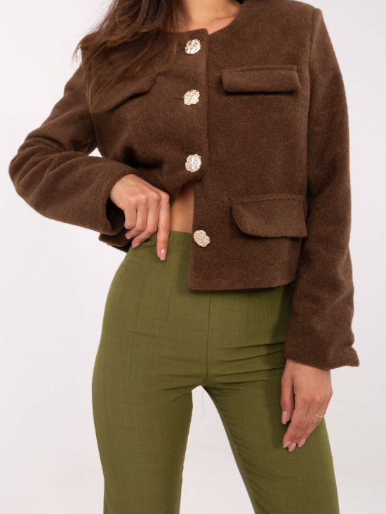 Pantaloni eleganți în culoare măslinie