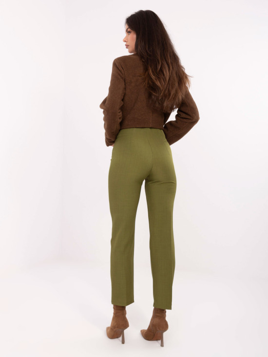 Pantaloni eleganți în culoare măslinie