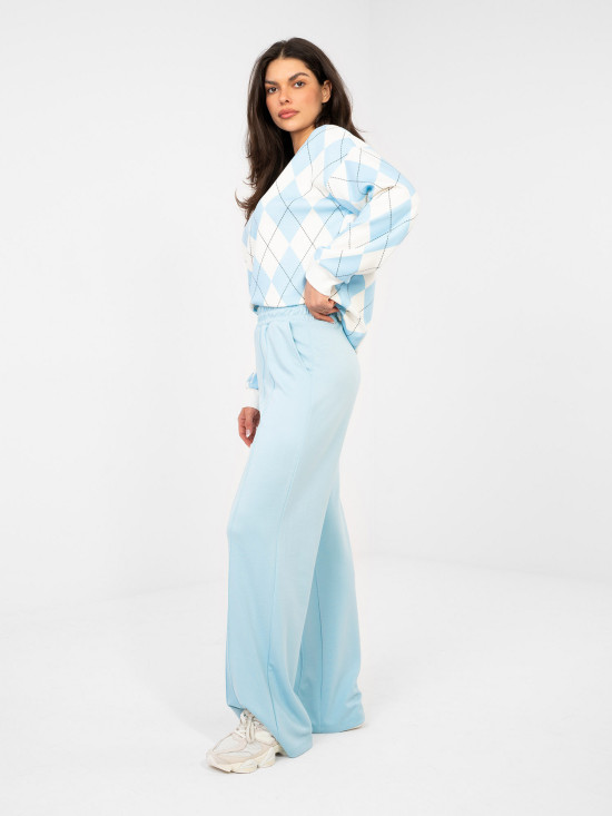 Pantaloni de trening cu croială largă, albastru deschis