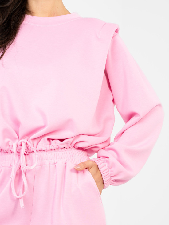 Set roz cu legare și talie înaltă