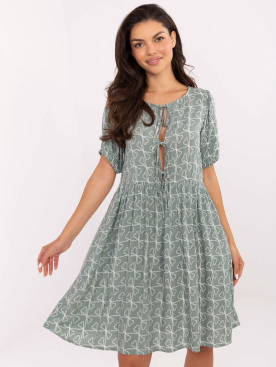 Rochie evazată verde pistachio