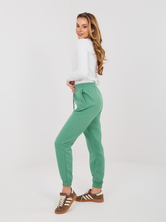 Pantaloni de trening pistachio cu talie înaltă