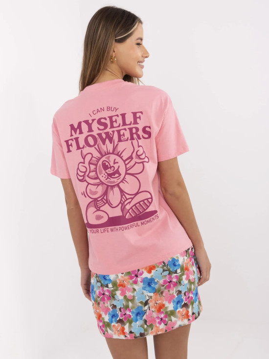 Tricou roz cu imprimeu