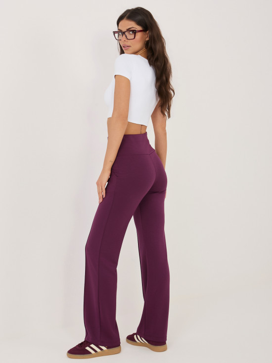 Pantaloni sport mov închis cu croială dreaptă