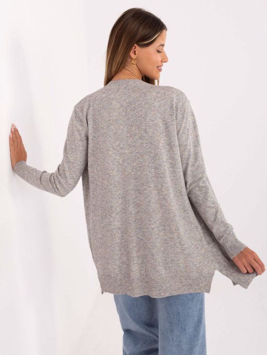 Cardigan gri modern cu buzunare