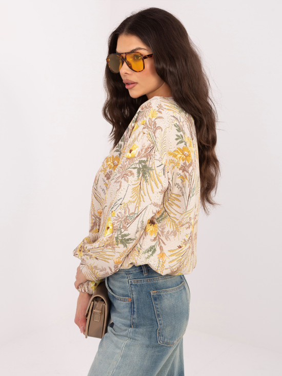 Geacă bomber galbenă cu imprimeu floral și căptușeală