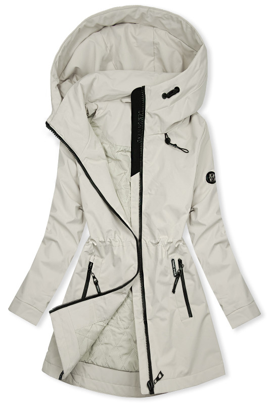 Parka de tranziție pentru damă cu glugă – Ecru
