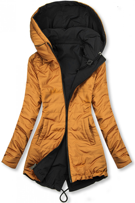 Parka ușoară de tranziție reversibilă negru/caramel