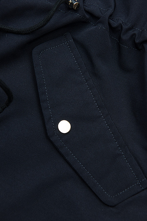 Parka cu glugă detașabilă bleumarin/albastră