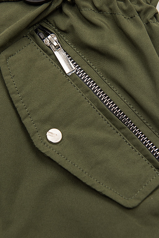 Parka cu glugă kaki/negru