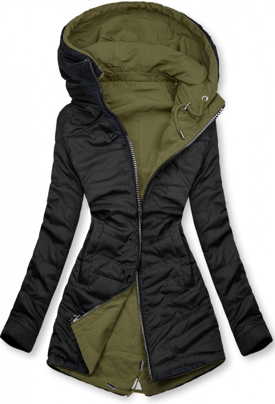 Parka cu glugă kaki/negru