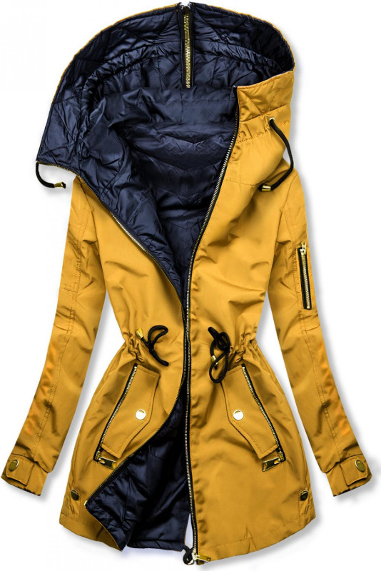 Parka reversibilă galben-albastru