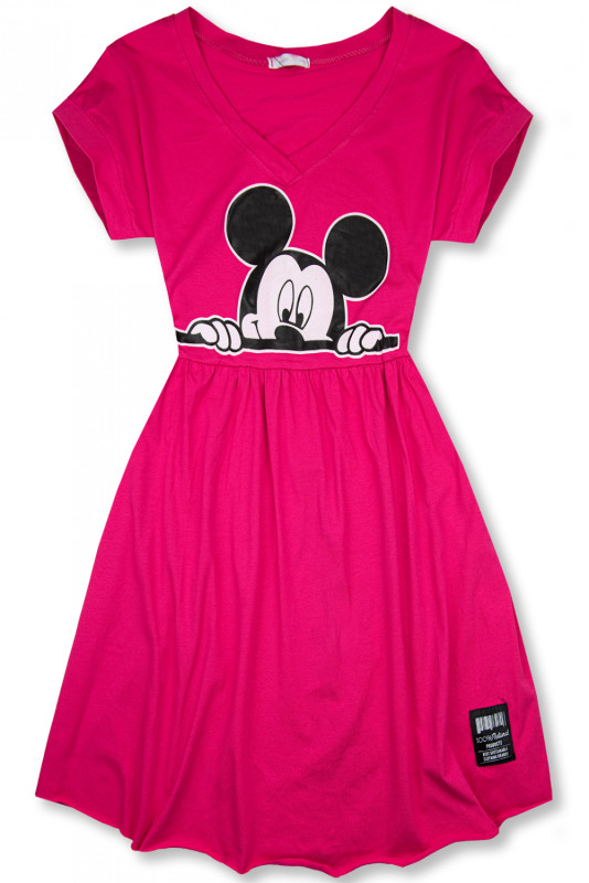 Rochie fucsia cu croială în -A