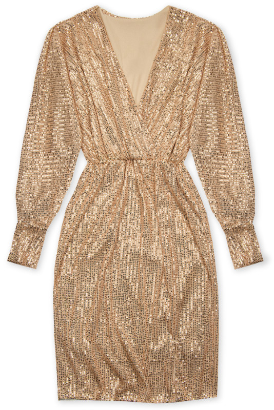 Rochie bej cu paiete