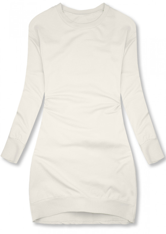 Rochie tip hanorac alb-crem
