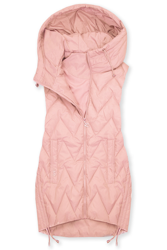 Vestă alungită roz deschis