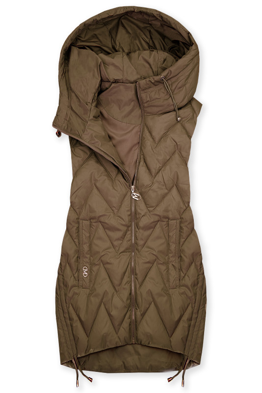 Vestă lungă maro ciocolatiu