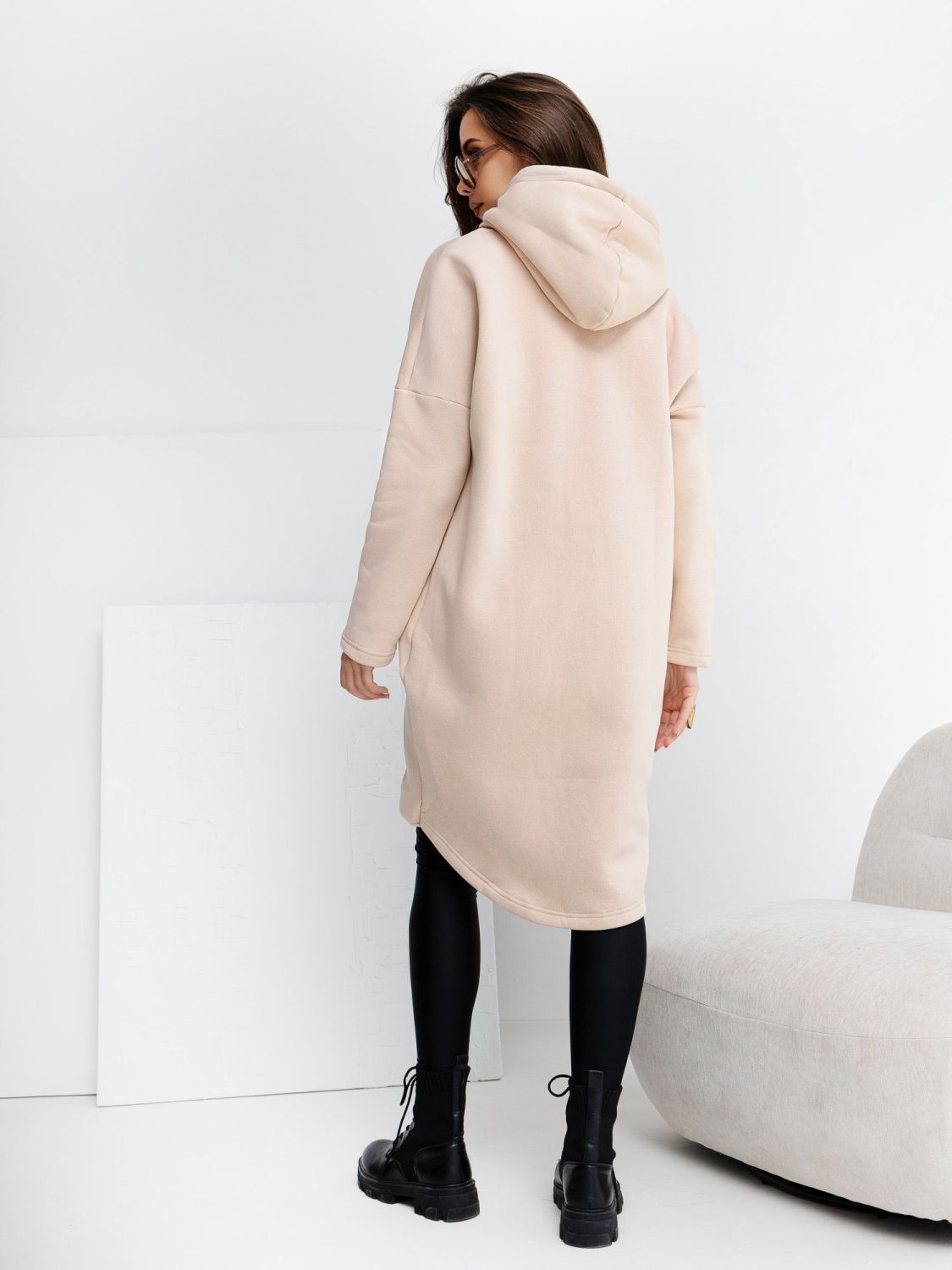 Hanorac lung basic bej Tina RUE PARIS