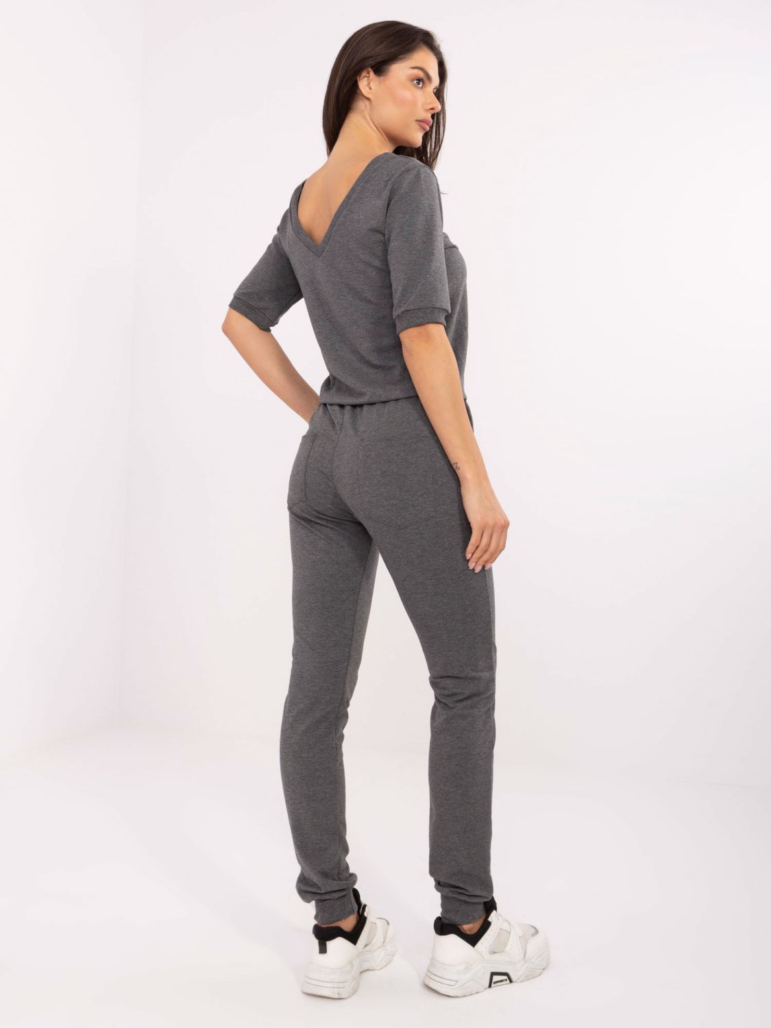 Salopetă damă gri închis melanj