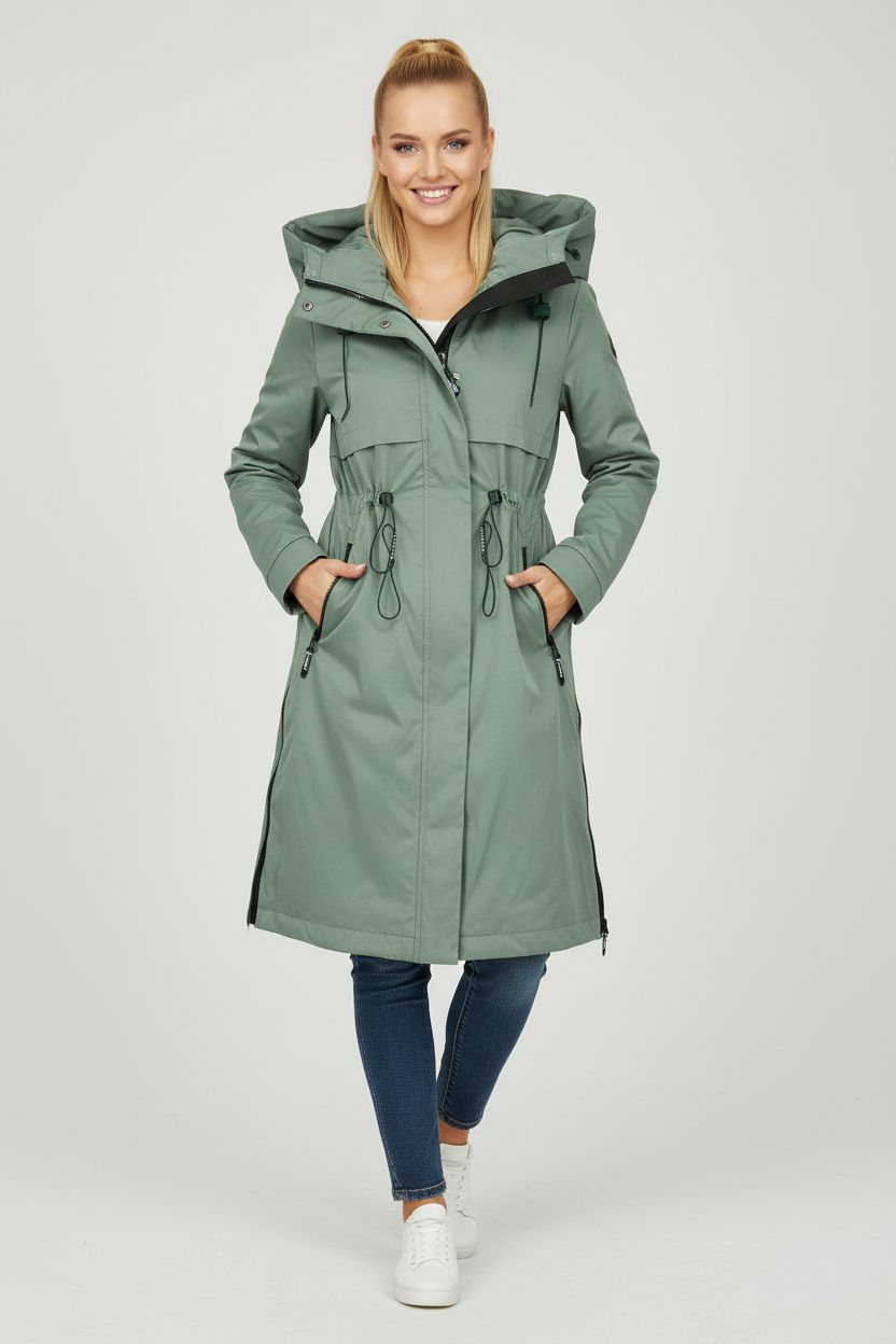 Jachetă verde de tranziție FASHION